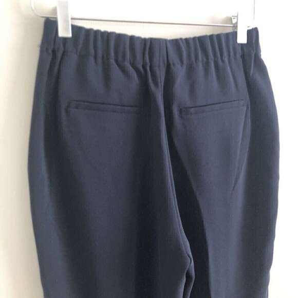 NWT J Crew Pull On Easy Trouser Pants Navy Blue Crepe G7462 size 2 High Rise - Picture 5 of 12